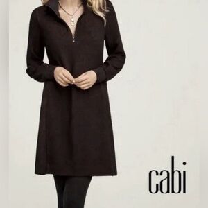 Cabi Black Burgundy Cuddle Long-Sleeve Sweater Dress Size small